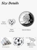 wholesale 925 Sterling Silver Soccer Ball in Heart Studs Sporty Game Earrings Gift for Her-0-5