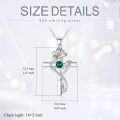 wholesale TOUPOP Cross Birthstone Necklace 925 Sterling Silver Birth Flower Necklace Cross Month Flower Jewelry Birthday Christmas Gifts For Women Her -0-5