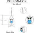 wholesale 925 Sterling Silver Blue Opal Teardrop Owl Dangle Earrings Gifts for Women-0-4