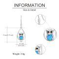 wholesale 925 Sterling Silver Owl Earrings Wholesale With Blue Opal-0-4