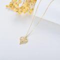wholesale 14k Mom Heart Pendant Necklace With Cubic Zirconia-0-4