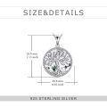 wholesale 925 Sterling Silver Green Moss Agate Tree of Life Family Pendant Necklace for Mothers and Grandmothers-0-3