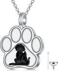 wholesale 925 Sterling Silver Cat Paw Print Cremation Jewelry Keepsake Pendant with Funnel and Fill Tool-0-0