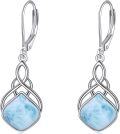 wholesale 925 Sterling Silver Rainbow Moonstone Celtic Knot Drop Earrings for Women and Girls-0-53