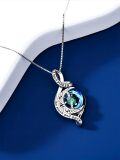 wholesale Sterling Silver Emerald Infinity Moon Star Necklace - May Birthstone Jewelry for Women, I Love You to the Moon and Back Engraved Pendant, 18 Chain with Extender, Hypoallergenic Gift for Her-0-2