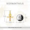 wholesale 925 Sterling Silver Gold Plated Crystal Cross Pendant Necklace for Women and Girls-0-3