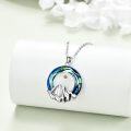 wholesale 925 Sterling Silver Round Blue Crystal Mountain Tree Pendant Necklaces for Women -0-1
