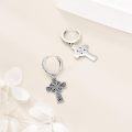 wholesale 925 Sterling Silver 925 Celtic Knot Cross Huggie Hoop Earrings - Irish Style Jewelry for Women-0-4