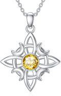 wholesale 925 Sterling Silver Witches Knot Birthstone Necklace Wicca Moon Celtic Pendant-0-30