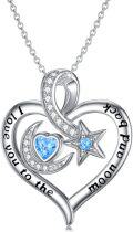 wholesale TOUPOP Mothers Day Gifts For Mom Heart Necklace 925 Sterling Silver I Love You To The Moon And Back Necklace Birthday Anniversary Jewelry Gifts For Women Mom Wife -0-0