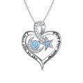 TOUPOP Sterling Silver Heart Necklace I Love You To The Moon And Back Jewelry Gift-0-0