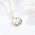 wholesale Gold 925 Sterling Silver Mountain Turquoise Stone Pendant Necklace Christian Faith Jewelry for Women-0-1