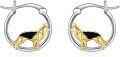 wholesale 925 Sterling Silver Wolf Hoop Earrings Gold Plated Minimalist s for Her-0-0