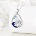 wholesale 925 Sterling Silver Moonstone Palm Tree Wave Pendant Necklace for Women-0-4