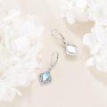 wholesale 925 Sterling Silver Blue Moonstone Leverback Drop Earrings 42mm-0-1