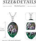 wholesale 925 Sterling Silver Purple Moss Agate Floral Pendant Necklaces for Women-0-4