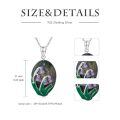 wholesale 925 Sterling Silver Purple Moss Agate Floral Pendant Necklaces for Women-0-4