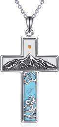 wholesale 925 Sterling Silver Turquoise Mountain Pendant Necklaces for Men & Women-0-0