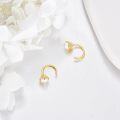wholesale 14K Yellow Gold Pearl Open Back Hoop Earrings Minimalist Fine Jewelry for Women-0-2