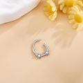 wholesale 925 Sterling Silver Star Opal Zirconia Hinged Hoop Earrings For Women-0-4
