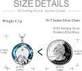 wholesale 925 Sterling Silver Round Blue Crystal Mountain Tree Pendant Necklaces for Women -0-4