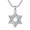 wholesale 925 Sterling Silver Star Of David And Menorah Pendant Necklace-0-1