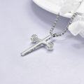 wholesale 925 Sterling Silver Dumbbell Cross Pendant Necklace  for Women Men Sport s-0-2