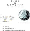 wholesale 925 Sterling Silver Duck Stud Hoop Earrings with Black Eyes and Yellow Beak-0-4