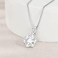 wholesale 925 Sterling Silver Heart-Shaped Flower Pendant with 2 CT D Color Moissanite and Chain - Mother's Day Gift-0-4