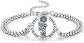 wholesale 925 Sterling Silver Unisex Saint Jude Patron Saint Bracelet with Double Link Chain 9-0-0
