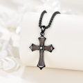wholesale 925 Sterling Silver Wood Inlay Cross Necklace Pendant Religious  for Him Her -0-1