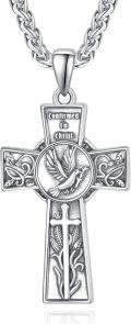 wholesale 925 Sterling Silver Dove Cross Necklace Confirmation Gifts for Women Men Catholic Christian Jewelry -0-0