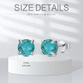 wholesale 925 Sterling Silver Turquoise Stud Earrings 6mm Natural Gemstone s for Women-0-4