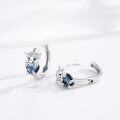 wholesale 925 Sterling Silver Blue Crystal Cow Stud Earrings for Sensitive Ears-0-1