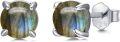 wholesale 925 Sterling Silver & Natural Labradorite Earrings, Trendy 6mm Gemstone Studs for Women, Spiritual Protection Gift for Holidays-0-0