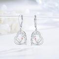 wholesale 925 Sterling Silver Rooster Heart Drop Earrings for Women Girls Gifts Jewelry Accessories-0-5