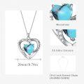 wholesale 925 Sterling Silver I Love You to the Moon and Back Turquoise Heart Pendant Necklace-0-2