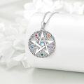 wholesale 925 Sterling Silver Star Moon Triangle Stone Pendant Necklace-0-5