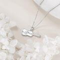 wholesale 925 Sterling Silver Guitar & Treble Clef Infinity Symbol Pendant Necklace for Women Girls - Music Theme Jewelry with 45cm Chain Length-0-3