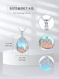 wholesale 925 Sterling Silver Tree of Life Blue Moonstone Family Pendant Necklaces for Women Girls Mom Daughter Sister Gift Jewelry Set-0-2