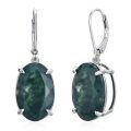 wholesale 925 Sterling Silver Green Ocean Jasper Drop Earrings Wholesale With Zircon Accents-0-0