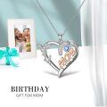 TOUPOP Sterling Silver Mom Birthflower Necklace For Women-0-3