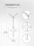 wholesale Sterling Silver Origami Cross Pendant Necklace Jewelry Gift for Women-0-7