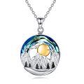 TOUPOP Sterling Silver & Stone Mountain Sun Necklace for Women-0-0