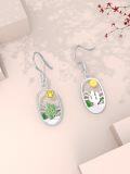 wholesale TOUPOP Cactus Earrings Sterling Silver Dangle Drop Earrings For Women Green Cactus Jewelry Christmas Xmas Birthday Gifts For Her Women Mom Grandma -0-2
