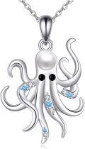 wholesale 925 Sterling Silver Octopus Pendant Necklace - Cute Oceanic Jewelry for Women & Animal Lovers-0-0
