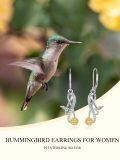 TOUPOP Silver Stone Hummingbird Earrings-0-2