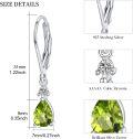 wholesale 925 Sterling Silver Peridot Teardrop Dangle Earrings with Cubic Zirconia and Leverbacks for Women-0-3