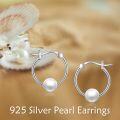 wholesale 925 Sterling Silver Hoop Earrings with Pearls and Stones for Women-0-2