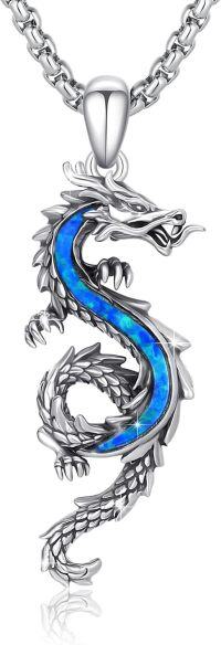 wholesale Sterling Silver 24K Gold Dragon Necklace Oxidized Solid Unisex Valentine s Gift-F-0005